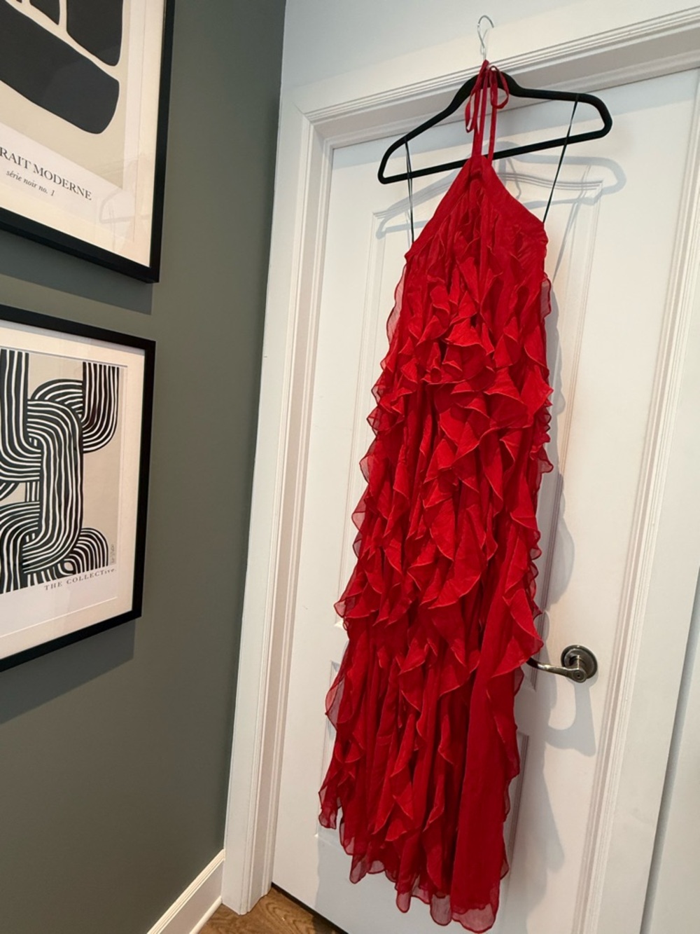 PatBO Red Ruffle Halter Maxi Dress - Picture 5 of 5